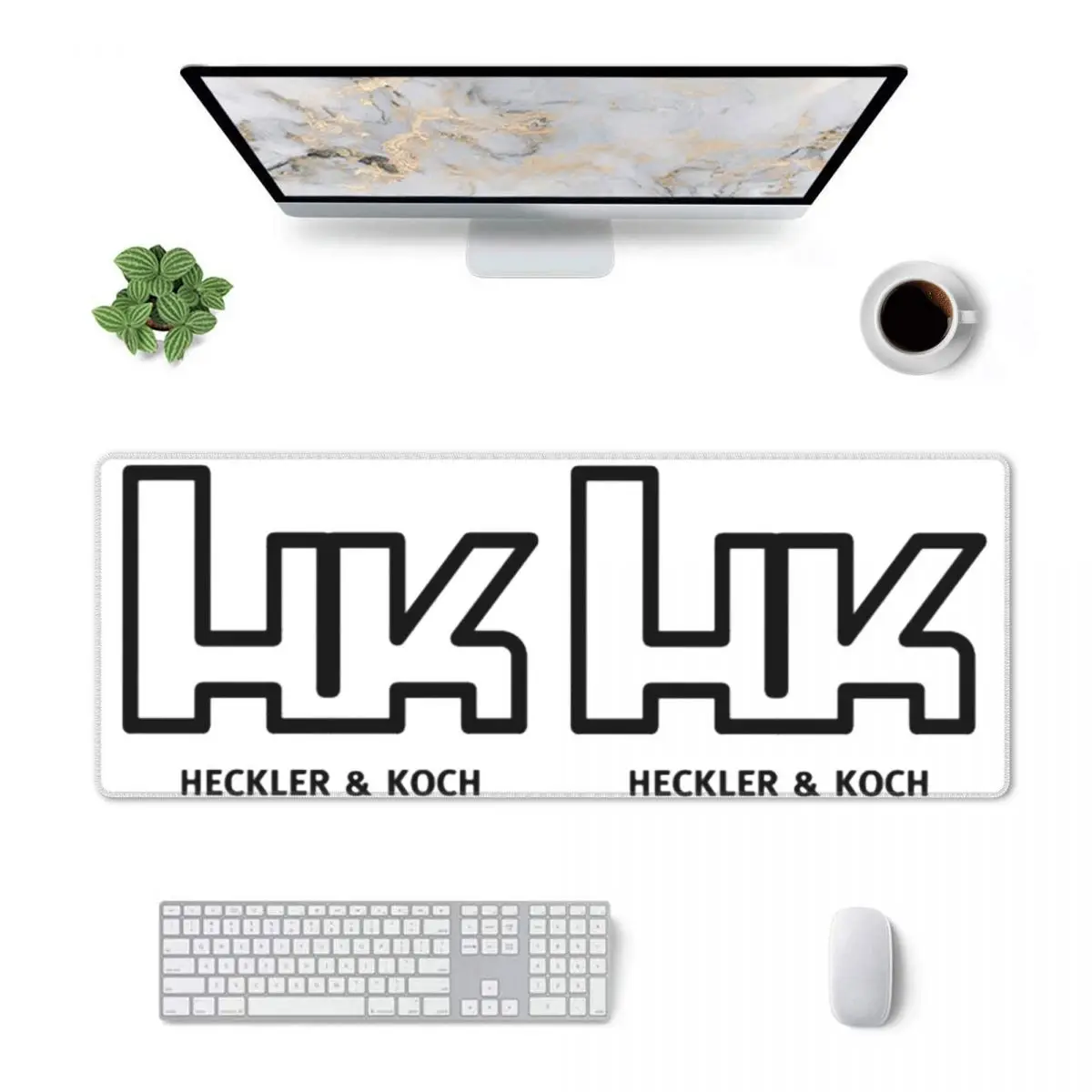 Large Mouse Pad Heckler Koch Hk Logo Gamer PC Laptop Mats Keyboard Carpet Computer Gaming Office Accessories Desk Mat