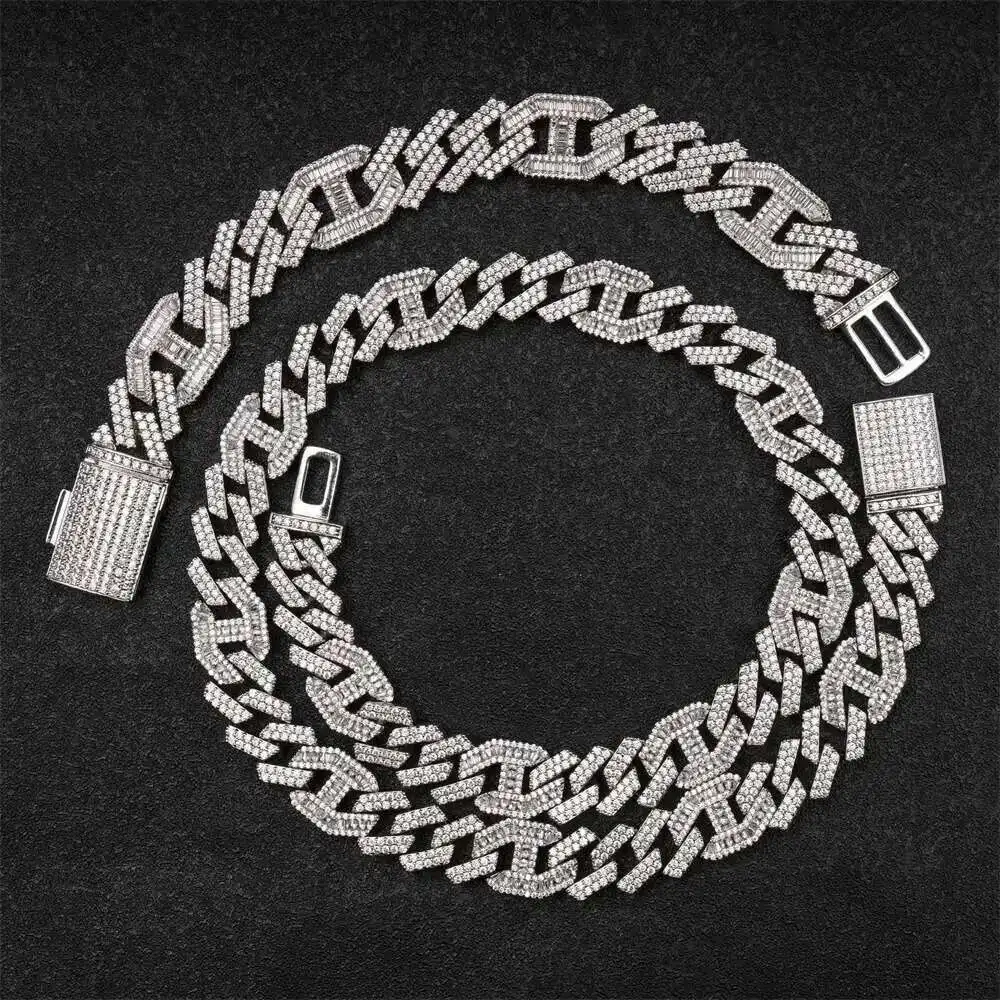 

Новый дизайн, мода, ширина 16 мм, Iced Out Buss Down, хип-хоп, 18-каратное золото, Moissante, оптовая продажа, кубинская цепочка