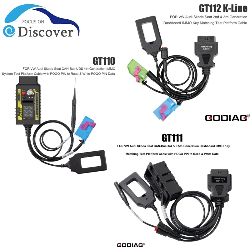 Best GODIAG VAG Test Platforms GT112 K-Line and GT111 CAN-Bus and GT110 CAN-Bus UDS With Pogo Pin For VAG 2nd/3rd/3.5th/4th