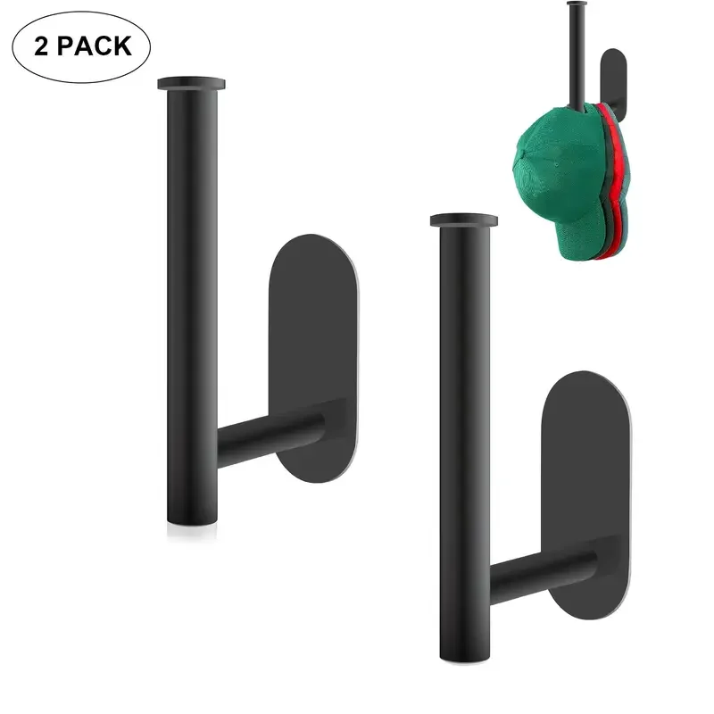 1/2 Stück Baseballkappen-Aufhänger aus Edelstahl – an der Wand montierter Hut-Organizer mit stanzfreiem Design – Detail 4