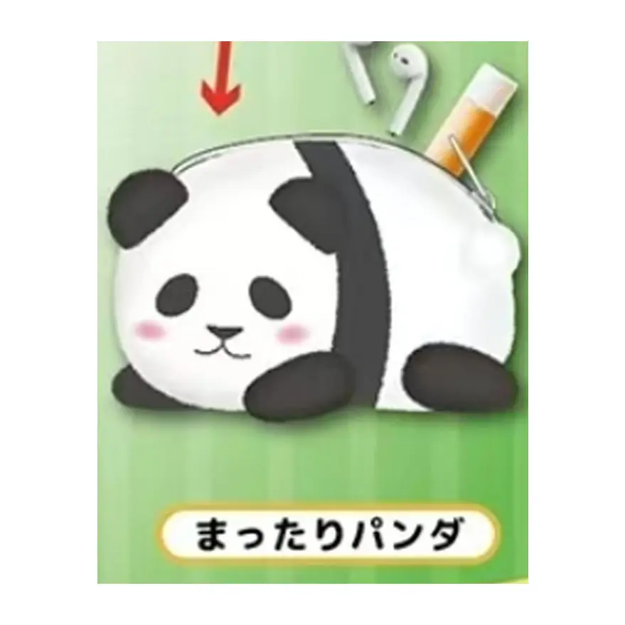 Lindo y esponjoso juguete de peluche suave rubor Mofumofu Panda bolsa de felpa auriculares de bambú bolsa de almacenamiento de cosméticos monedero regalos de cumpleaños
