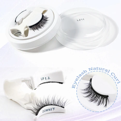 Imagen 2 del producto 1 par de pestañas magnéticas hechas a mano, pestañas naturales esponjosas con pinzas magnéticas, herramienta de maquillaje de pestañas postizas de visón reutilizables