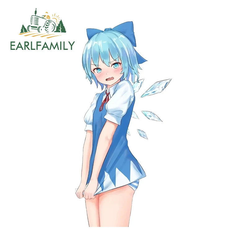 

EARLFAMILY Shy Cirno Girl Car Sticker Cartoon Car Lable Creative Scratch-Proof Decal Simple JDM Auto Motorcycle Decor Stickers