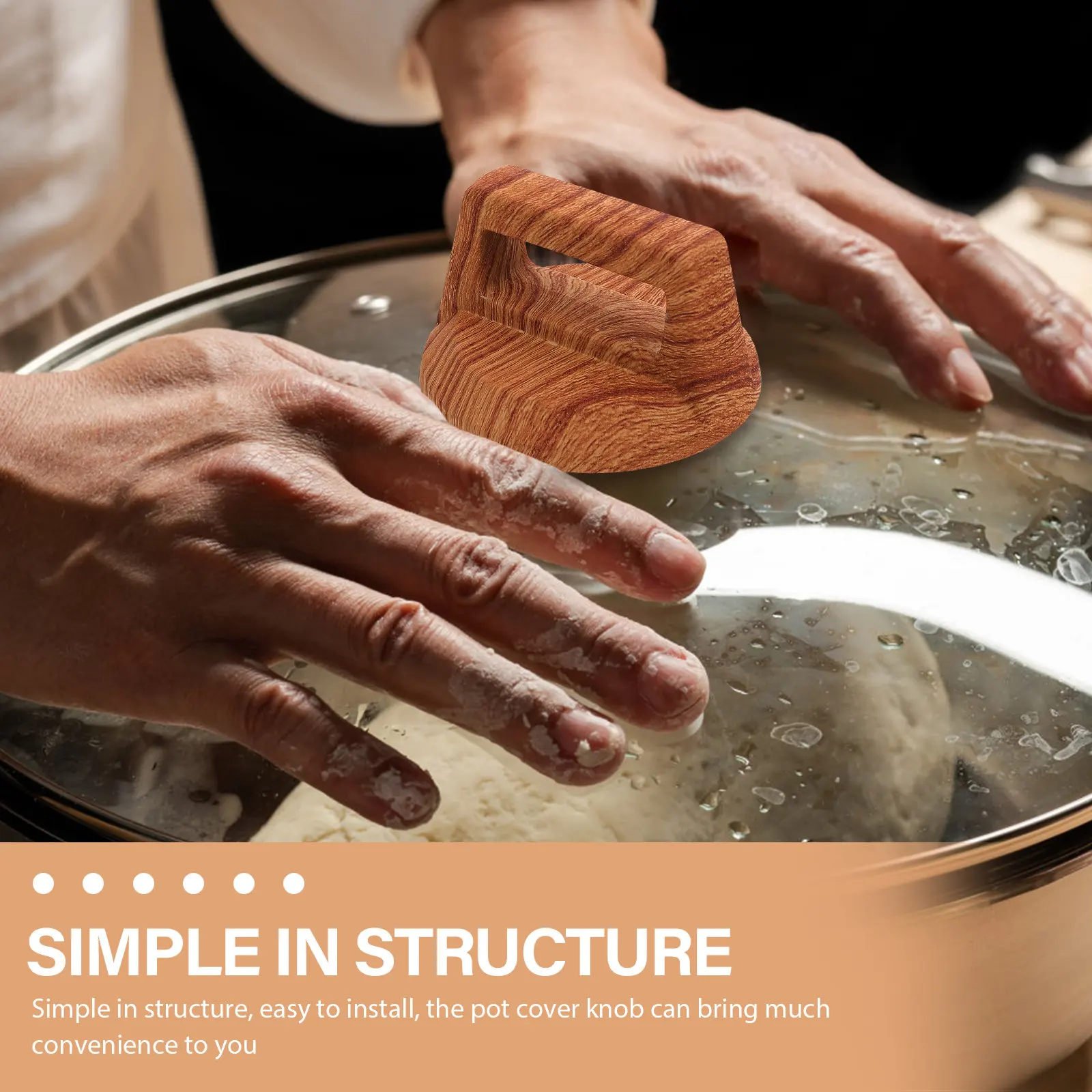 

4Pcs Pot Lid Grip Replacement Handle High Grade Material Kitchen Pot Cover Knob Friction Resistant Easy Install