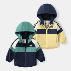 IYEAL Baby Boys Clothes Fleece Hooded Patchwork Windbreaker Outerwear Baby Clothing for 1-7 Years Kids Toddler Boys Jacket Coats