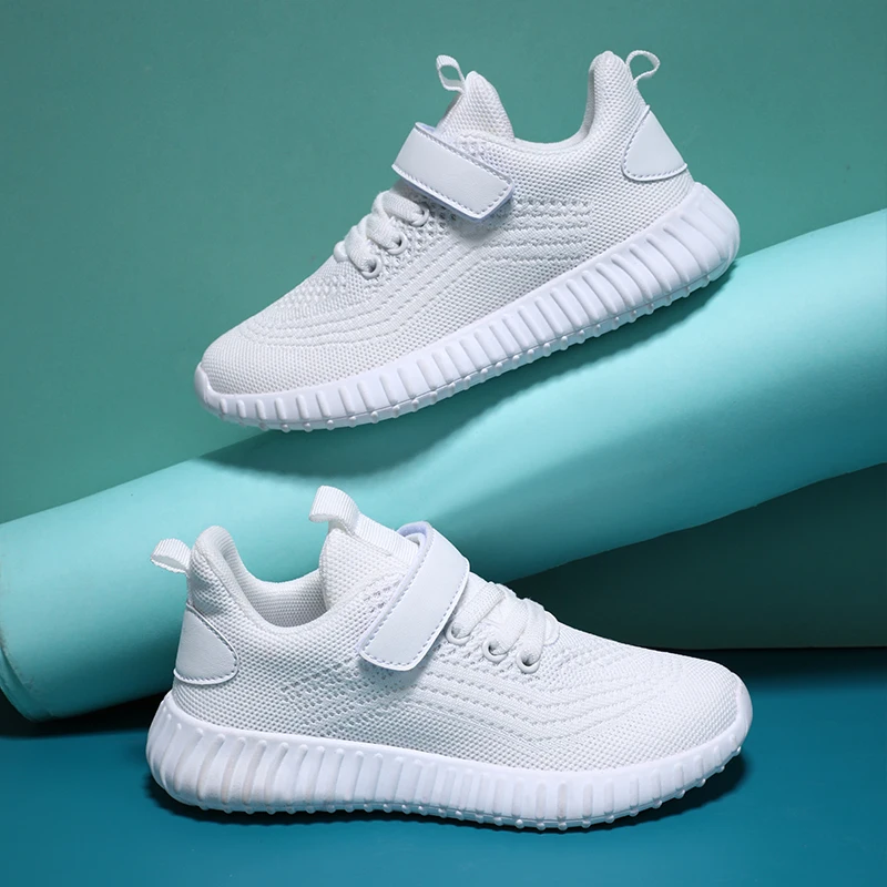 زوج من الأحذية الرياضية الشبكية للأطفال للفصول الأربعة، أحذية كاجوال مريحة ومسامية بلون موحد، مقاس 28-40، TL-1907