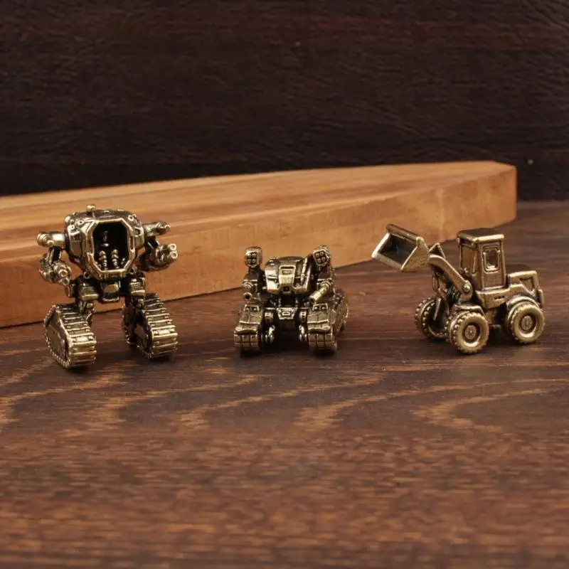 Statue de bulldozer en laiton, modèle architectural, ornement, décoration pour la maison et le bureau, miniatures pour jardin féerique, décoration pour aquarium