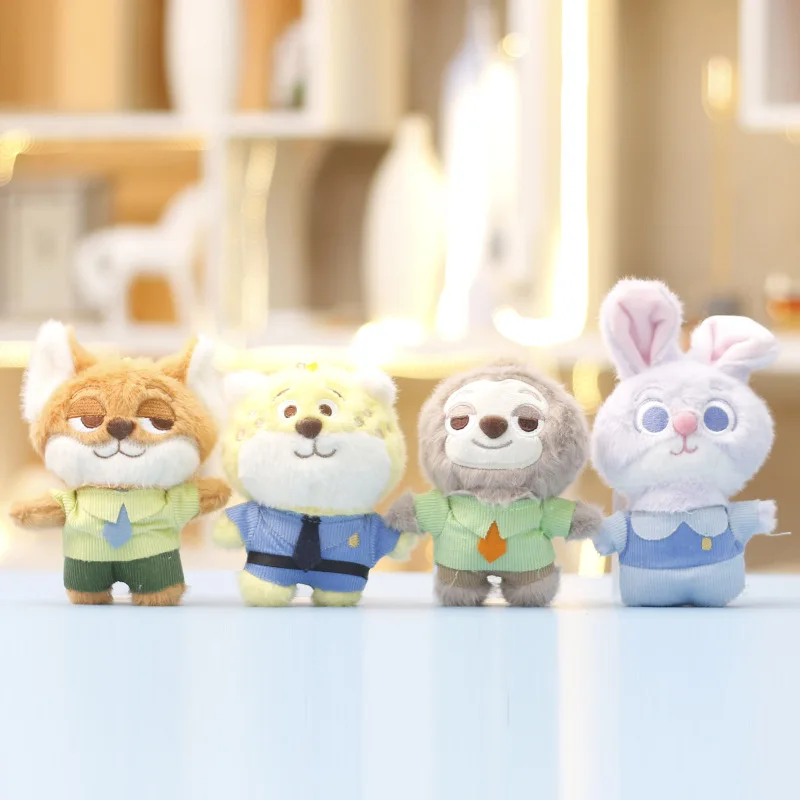Zootopia ألعاب من نسيج مخملي جودي أرنب دمية جميلة الثعلب نيك دمية حقيبة المفاتيح قلادة لطيف شخصية كرتونية محشوة الحيوان