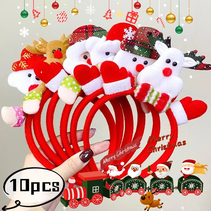 Reindeer Antlers Headband - 10pcs Christmas Hairband Party Xmas Antlers