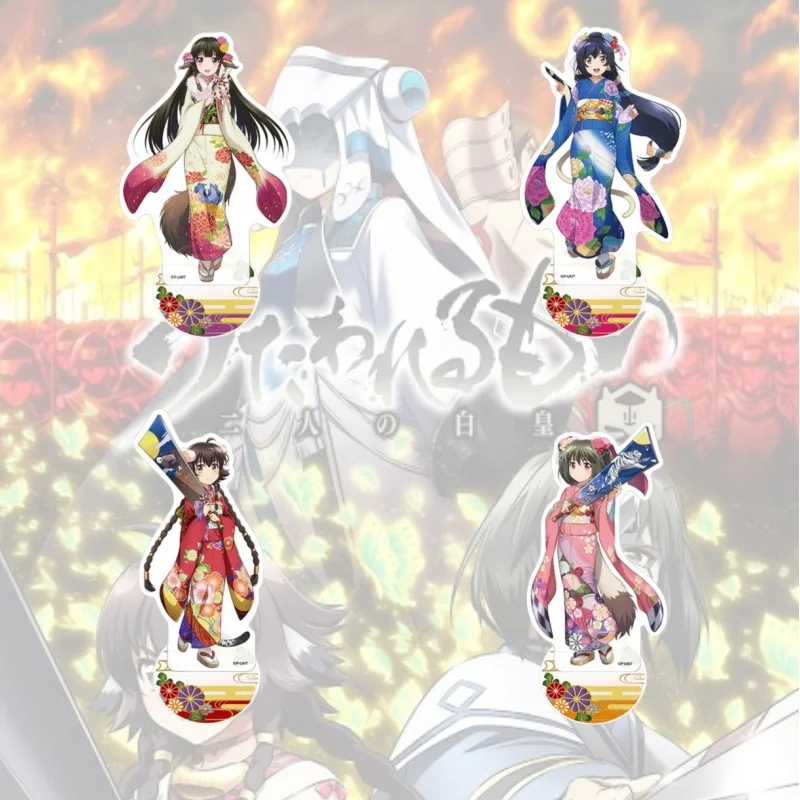 Game Utawarerumono Anime Nekone Rurutie Kuon Anju Acrylic Stand Model Figure Cosplay Plate Holder Topper Keychain Gifts