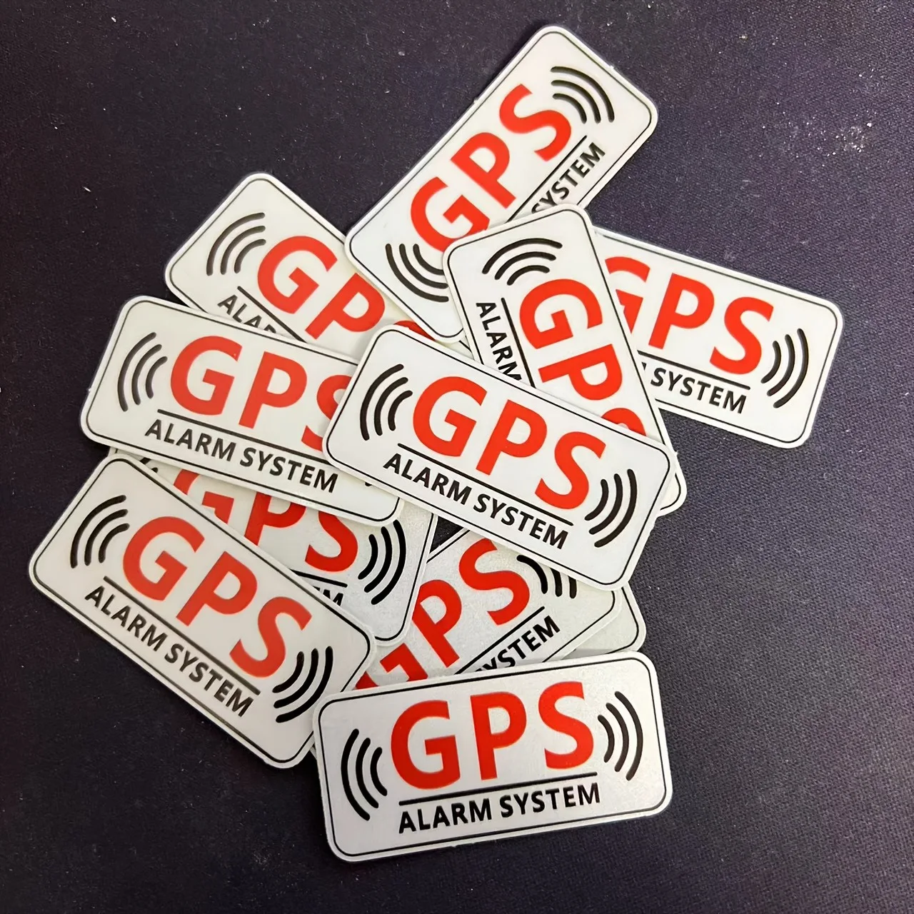 12-Pack Gps Alarm System Warning Decals, Anti-Theft Stickers for Cars, Motorcycles, Bicycles, Universal Type, Waterproof Material, Vehicle Security Alarm Signs