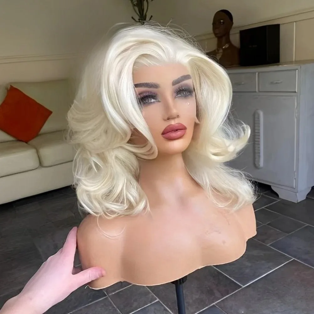 

Blonde 14 16Inch Bob Wig Body Wave 13x4 HD Lace Frontal Wigs Water Wave Closure Glueless Brazilian Remy Raw Synthetic For Women