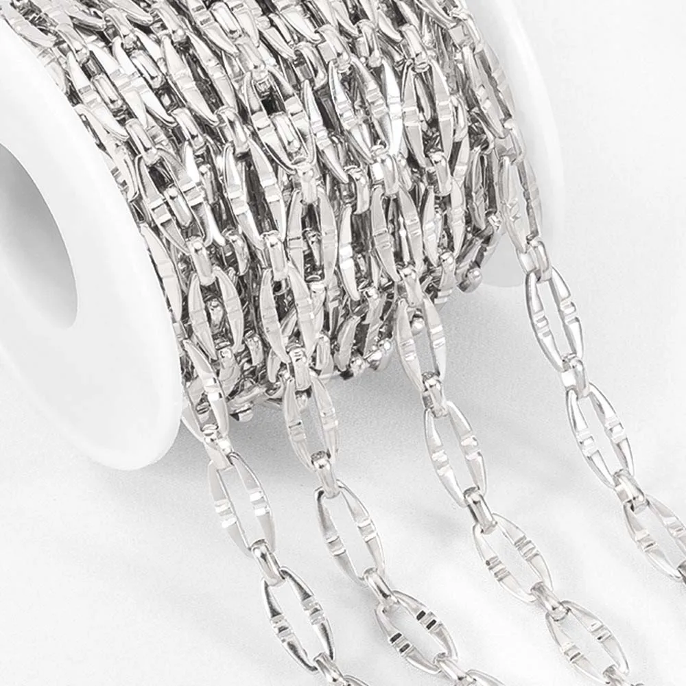 1Meter Stainless Steel 3mm Thick Link Chains Hanging 2.5mm Bead for DIY Men Necklace Bracelet Bag Chain Jewelry Making Wholesale image 3