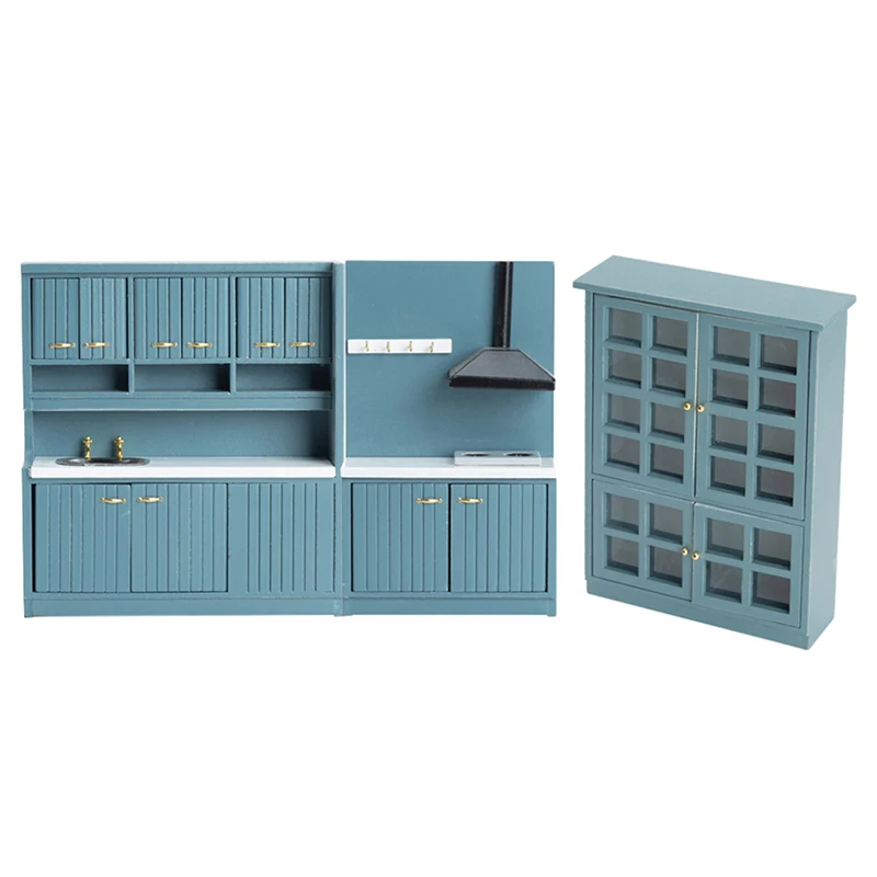 1Pc/Set 1:12 Dollhouse Miniature Wooden Kitchen Furniture Cupboard Worktop Counter Dolls House Kitchen Set Accessories Kids Toy