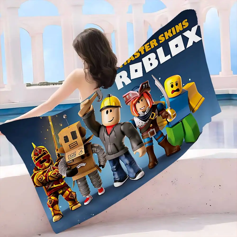 Hot Game-R-Robloxs Anime Beach Swimming Towel Soft Absorbent Washcloth Children's Gifts for Kids Travel Camping Gym