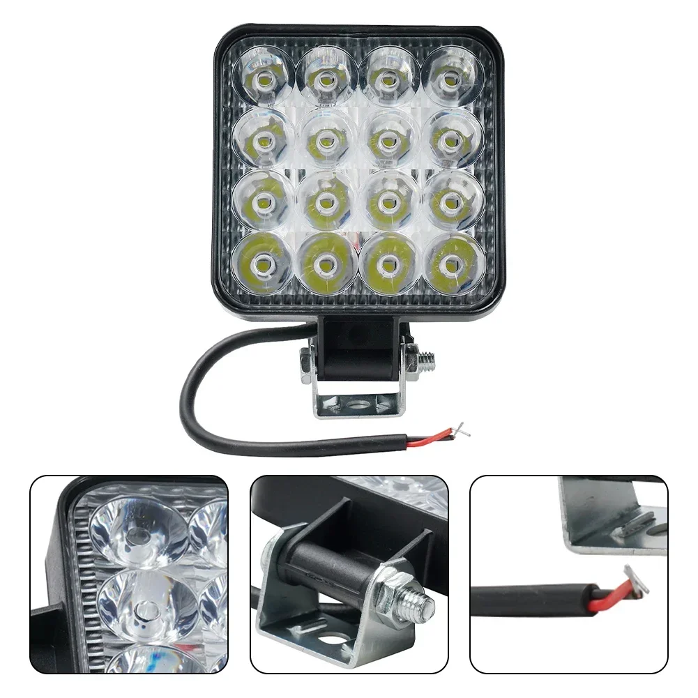 

Replacement Shockproof Dust Proof Working Light Spotlight Waterproof 1200LM 48w 16LED Accessories High Intensity