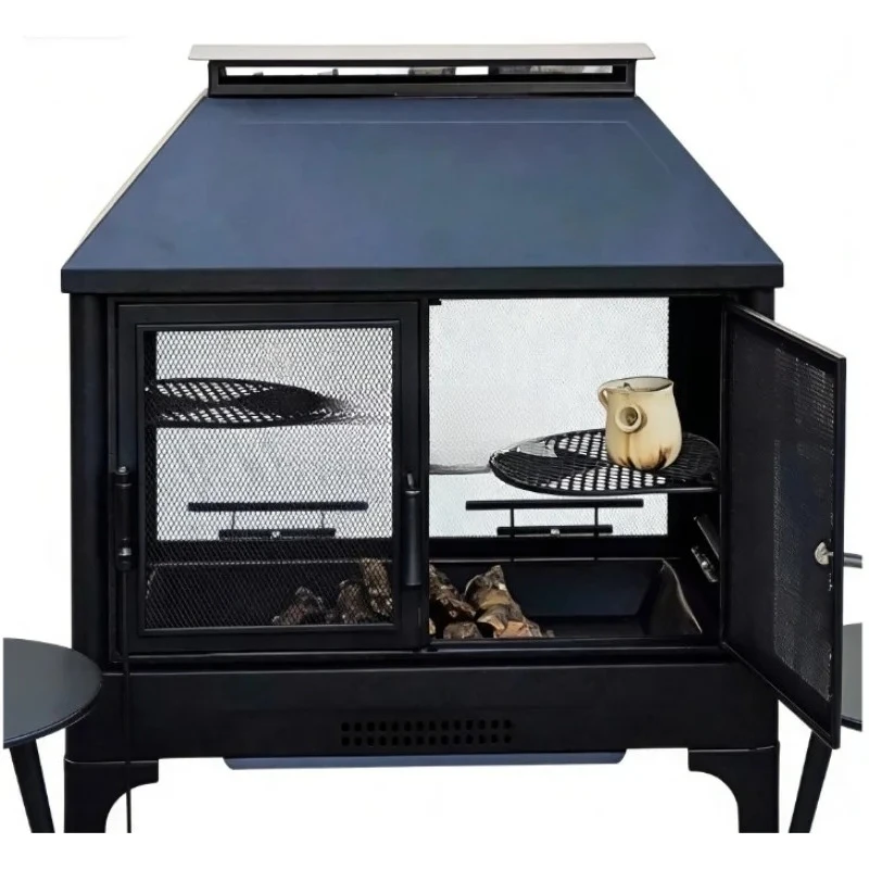 

Large Wood Burning Heating Stove - Multifunctional BBQ Oven Heavy Duty Rustproof for Villa Courtyard Home Outdoor Bonfire Party