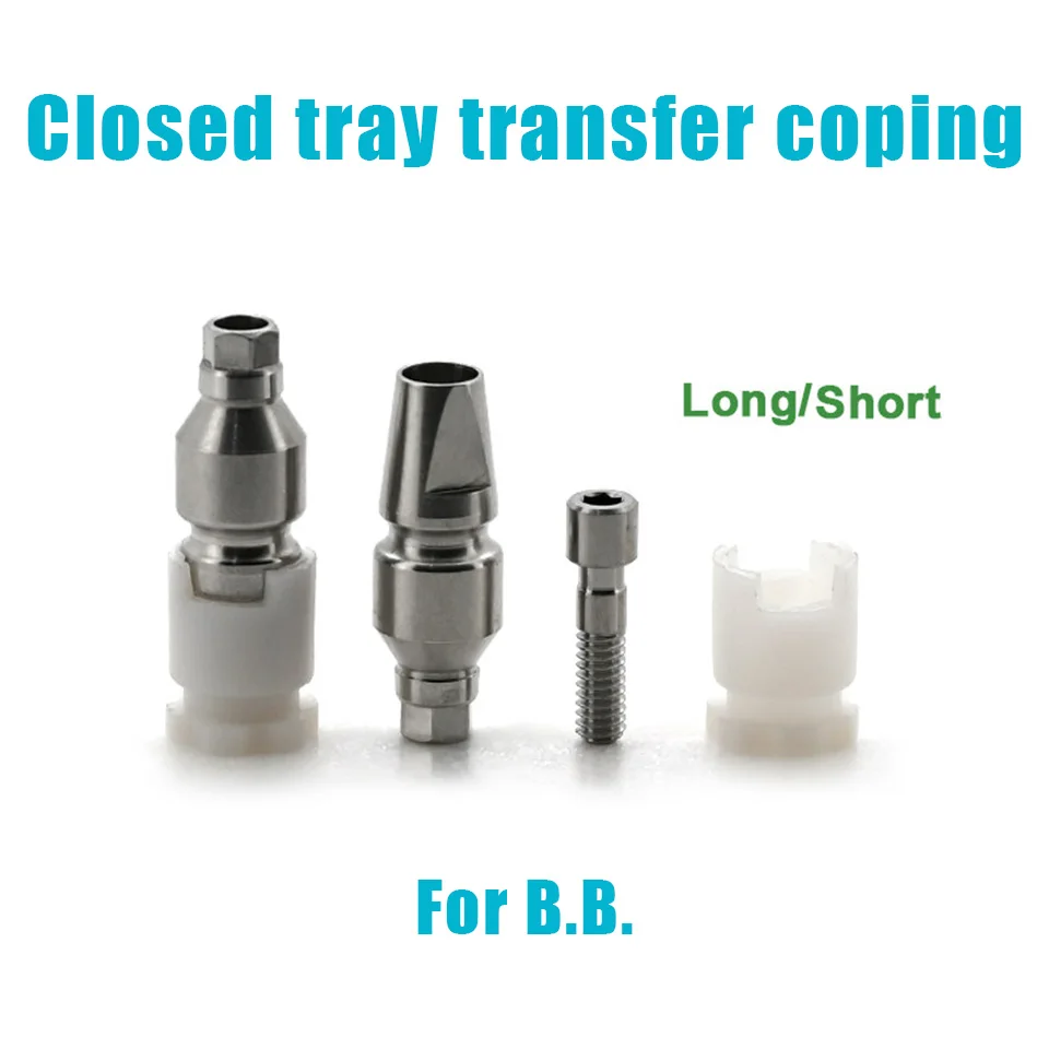 10Pcs Dental Closed Tray Transfer Coping Impress Analog Set Fits BB System Implant Lab Screw Kit Replace Prosthetic Components