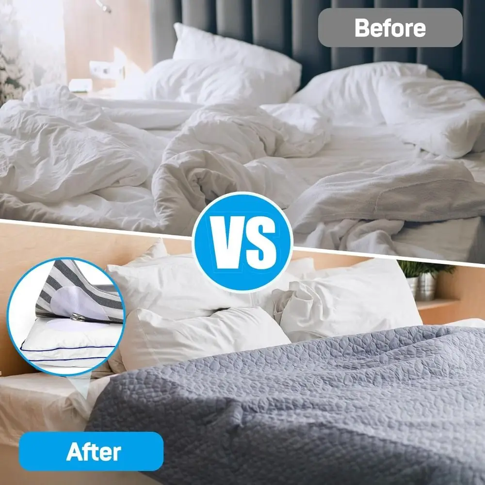 16Pcs Metal Duvet Cover Snaps Clips Clip in Place Fit All Thickness Corner Keepers Holds No More Shifting Easy to Install