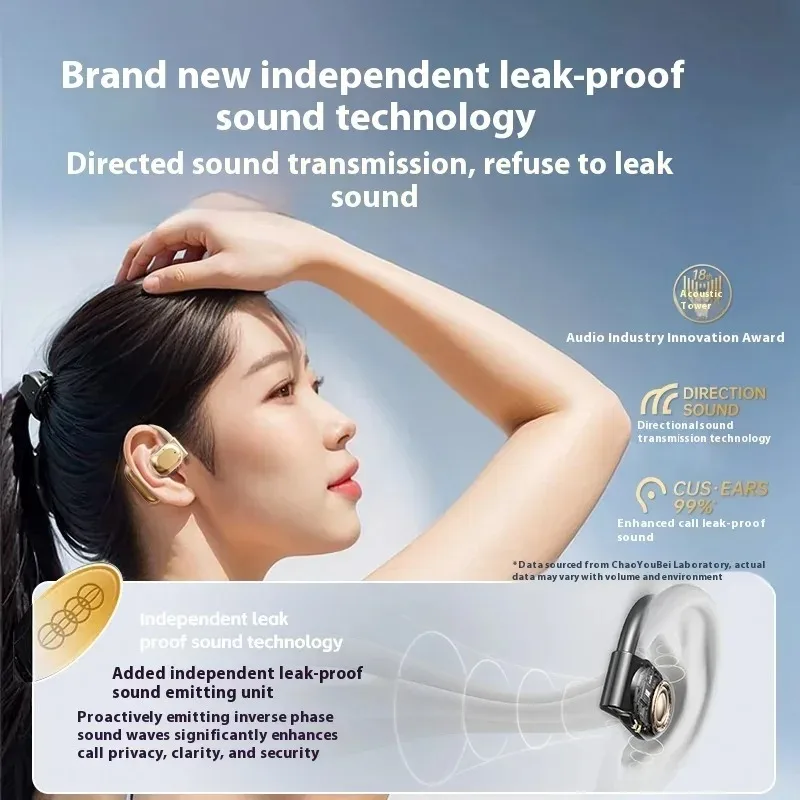 New Open Ear Earbuds Wireless Bluetooth Headphones with Noise Canceling Music Secure Hook Waterproof Design for Gym Running view 5