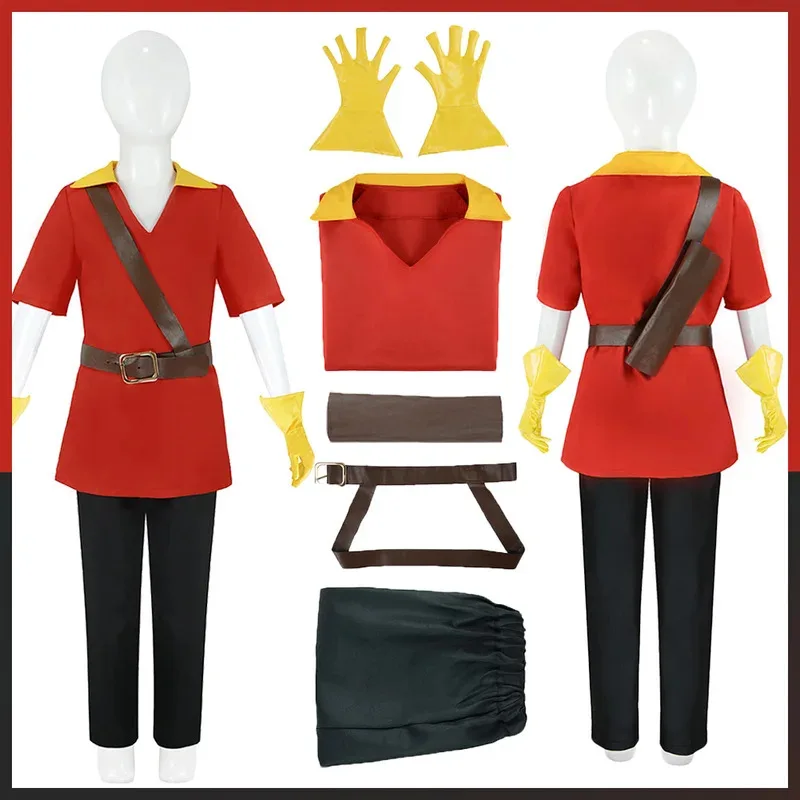 2025 11 가스통 변장 소년 의류 만화 미녀 코스프레 야수 의상 6~14세 역할놀이 코스튬 파티