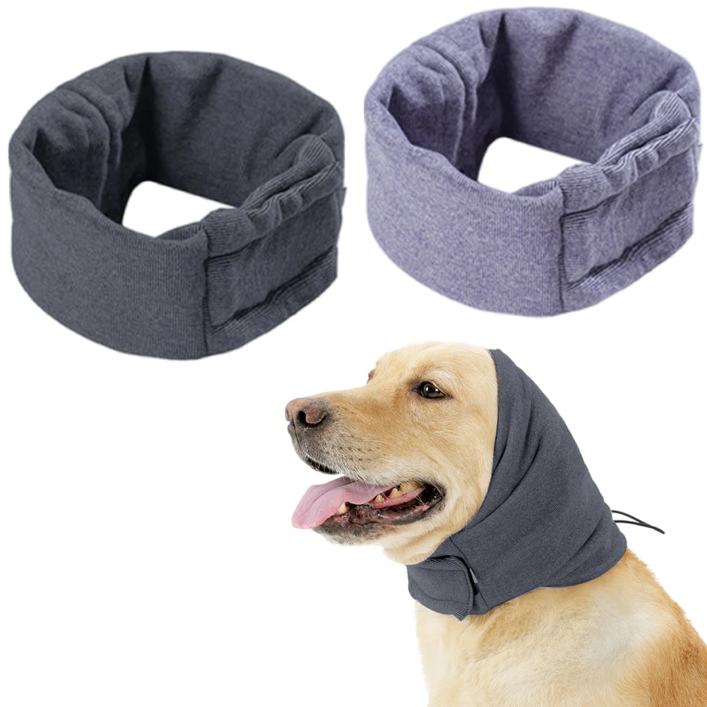 Anti-Noise Head Covers for Dogs Windproof Pet Grooming Earmuffs Washable Pet Head Covers Adjustable Warm Dog Earmers