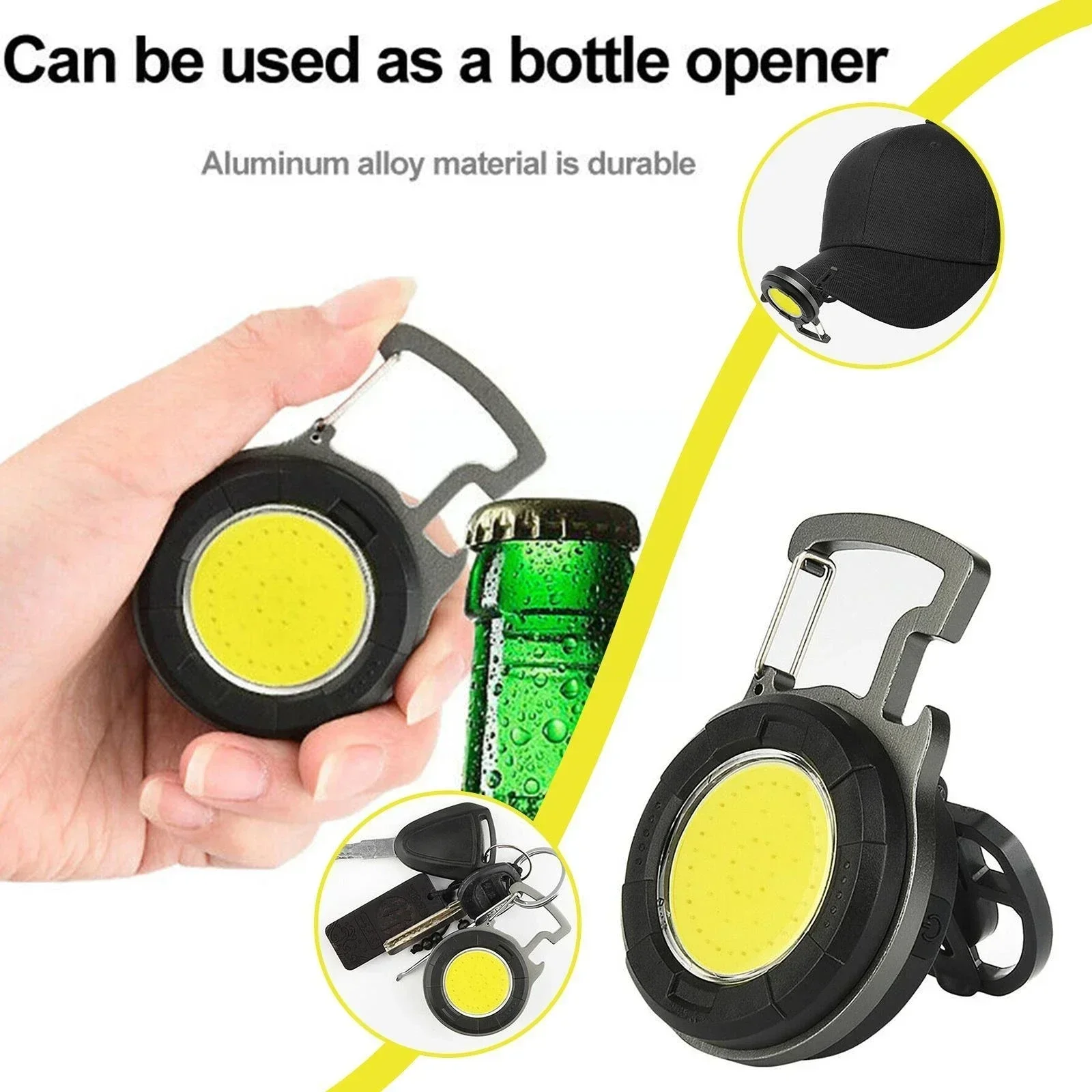 Mini LED Torch Flashlight Usb Lamp Rechargeable Keychain Light Portable Pocket Flashlight with Corkscrew Outdoor Camping Light