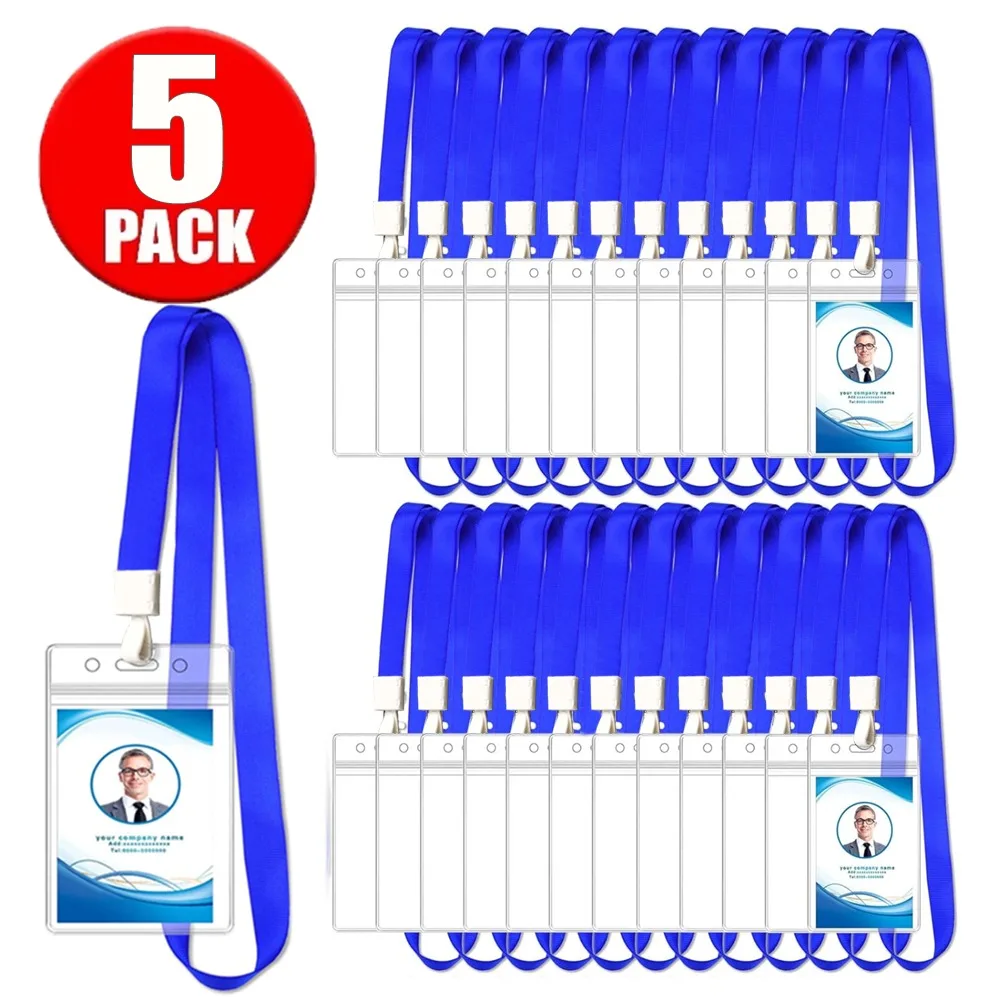 

Transparent Working Permit Case Lanyard Set for Staff Workers Badge Holder Exhibition ID Name Tag Card Holder Pass Card Covers