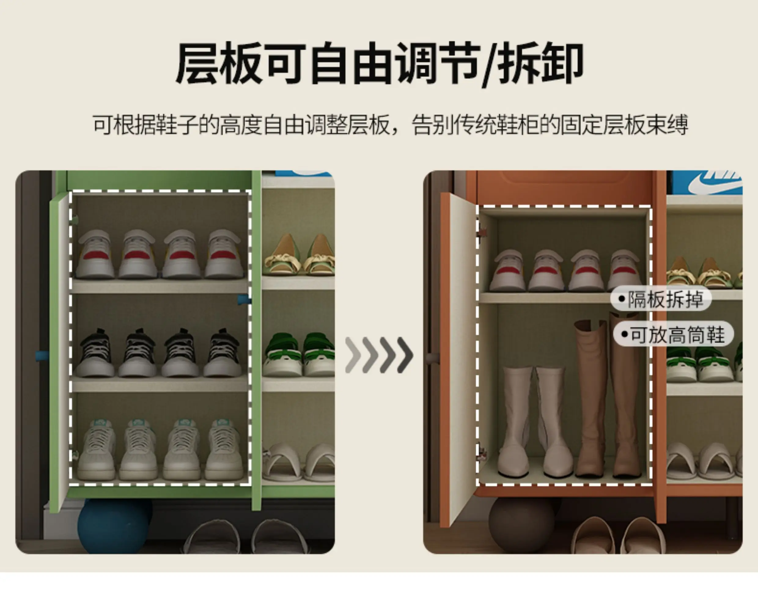 خزانة أحذية متعددة الطبقات عند باب المنزل، خزانة تخزين أحذية من الخشب الصلب ذات سعة كبيرة #4