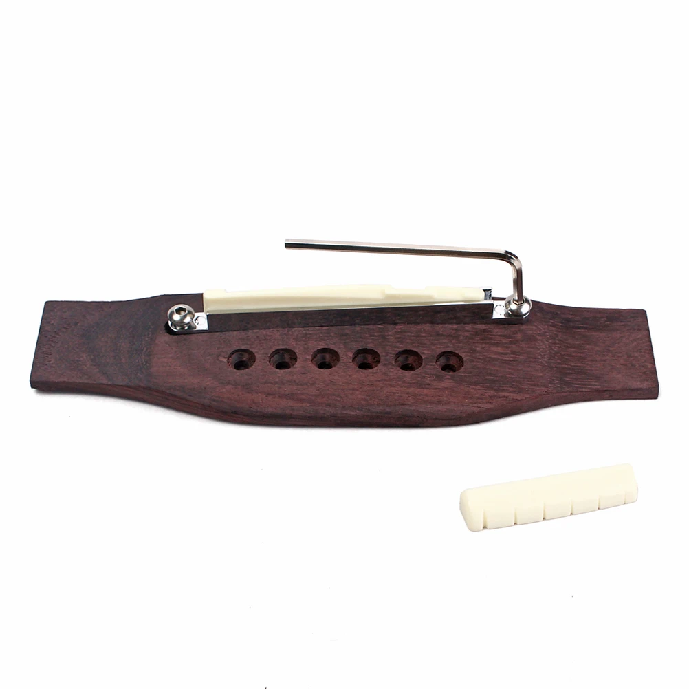 

6 String Rosewood Acoustic Kit 160Mm Long 40Mm Wide 9Mm Depth Satin Finish Guitar Bridge Parts Acoustic Guitar Bridge
