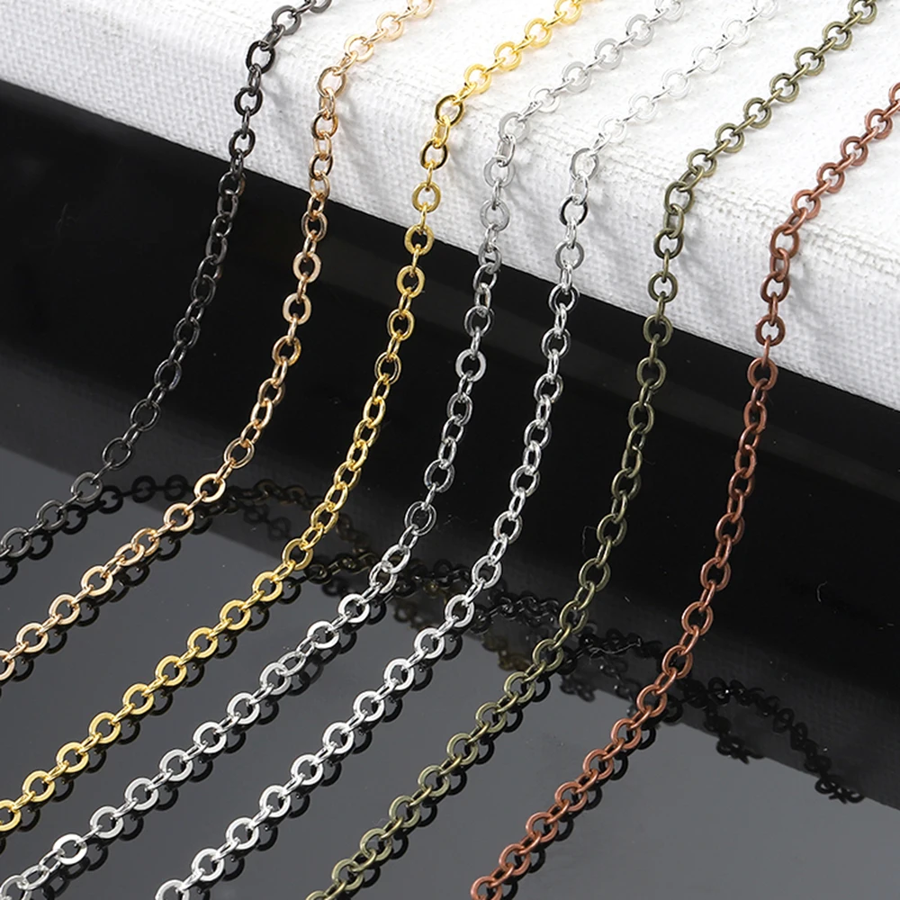 5meter/lot Width1.5 2mm Copper Oval Link Necklace Chain for Handmade DIY Jewelry Making Bracelet Necklace Accessories Supplies