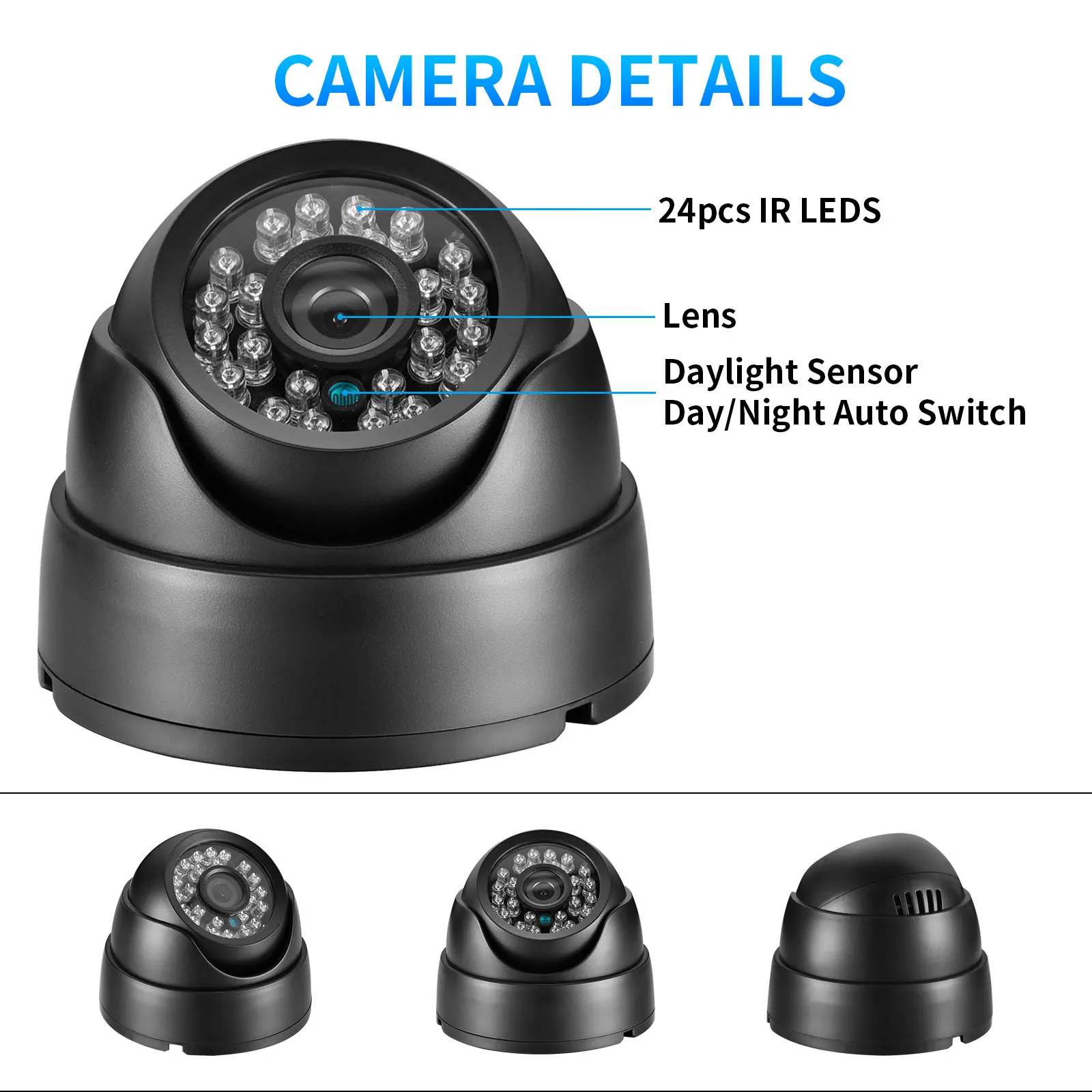 AZISHN Security IP Face Detection Camera 8MP 5MP H265+ Video Surveillance Outdoor 24pcs IR LED Night Vision Camera Email Alerts