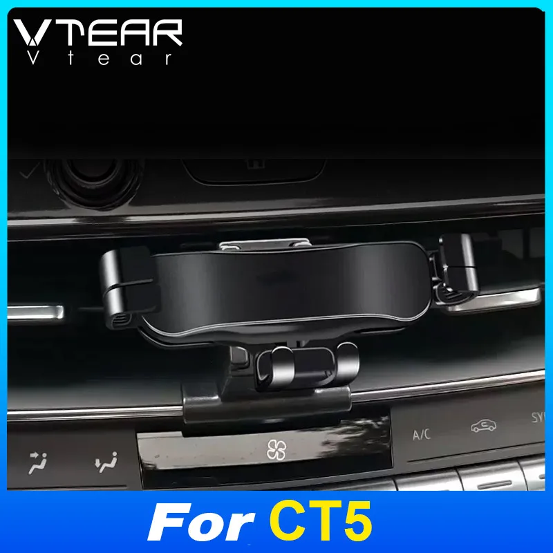 Vtear Phone Auto Holder Cover Air Condition Vent Support Bracket 360 °Rotation Base Styling Interior For Cadillac CT5 2019-2023