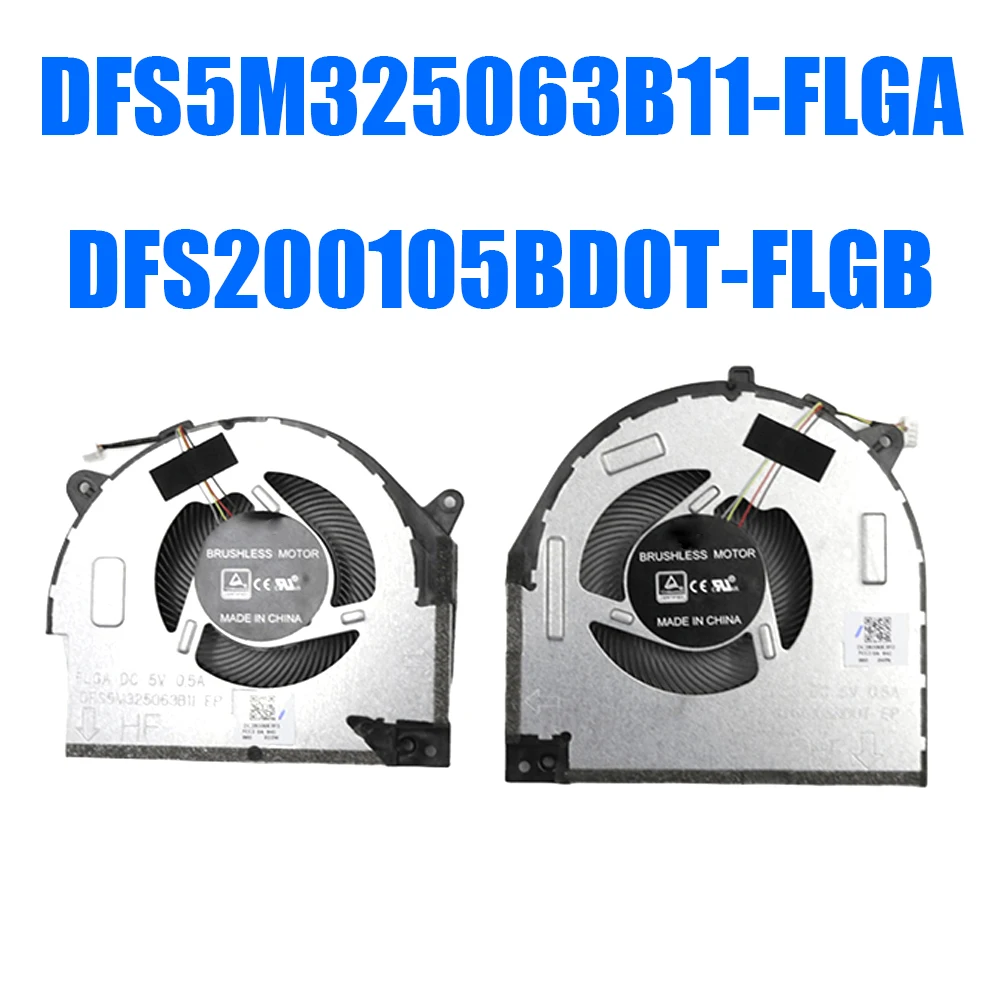 DFS5M325063B11-FLGA DFS200105BD0T-FLGB DC5V Laptop CPU+GPU Fan