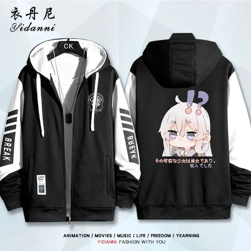 

Wandering Witch: The Journey Of Elaina Costum Long Sleeve Print Zipper Hoodie Women Fashionhooded Costumescouple Jacket