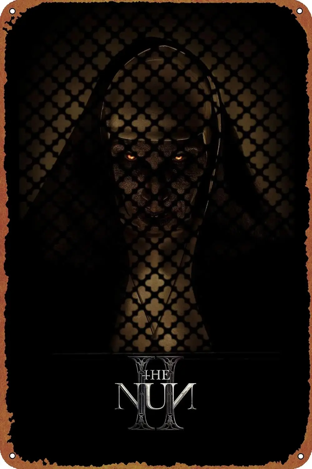 The Nun II Movie Poster Metal Plaque Tin Sign,Vintage Metal Pub Club Cafe bar Home Wall Art Decoration Poster Retro 8x12 inches
