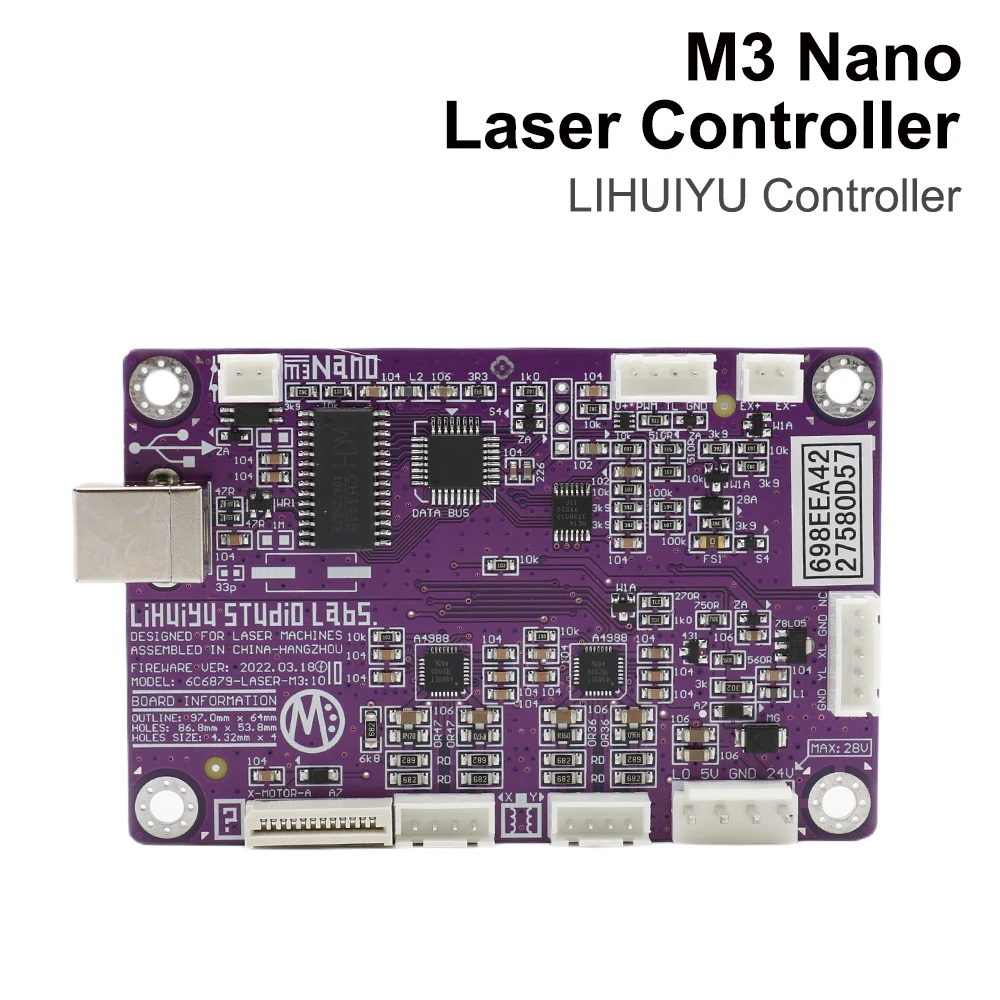 Imagem -03 - Qdhwoel Lihuiyu m3 Nano Controlador Laser Placa Principal Mãe Mais Painel de Controle Mais Dongle Sistema b Cortador Gravador Faça Você Mesmo 3020 3040 K40