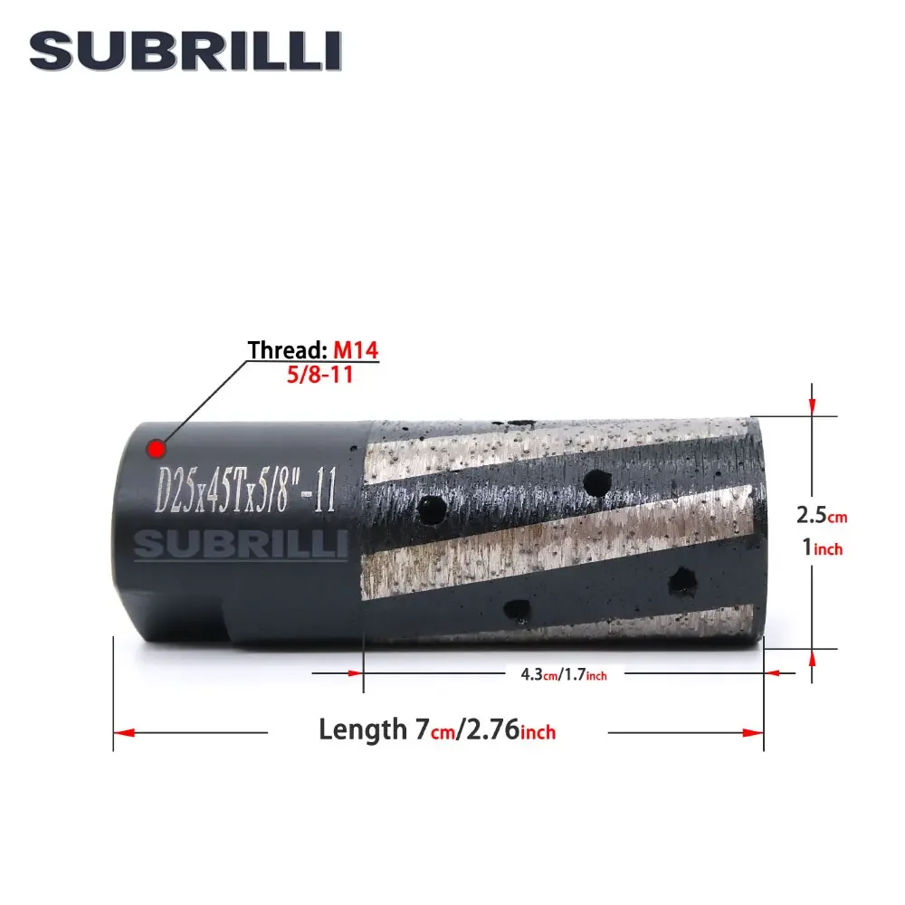 SUBRILLI 1 "صفر التسامح طحن عجلة الراتنج شغل عجلة طبلة ماسية الملف الشخصي طحن عجلة لثقب المغسلة الجرانيت الخرسانة