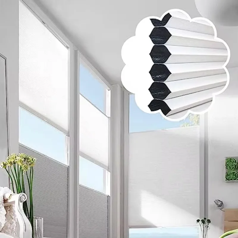 Electric Motorized Manual Solar Blind Sunscreen Top Down Bottom up Spring Blackout Cordless Rv Cellular Honeycomb Shades