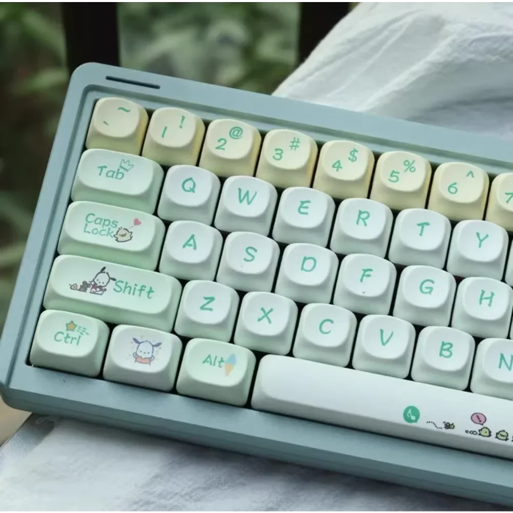 Cartoon Cartoon Keycaps MOA Milky Green Pbt Material Girls 139 Keys Suitable for 60/84/98/108 Mechanical Keyboards