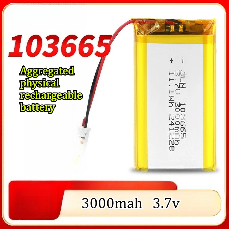 103665 Polymer Lithium Battery 3000mAh 3.7V Game Console Warm Hands Without Walkie Talkie Long Endurance Rechargeable Battery