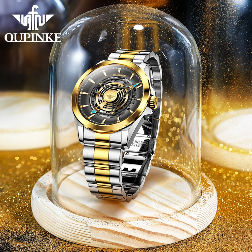 

OUPINKE 3206 Mens Watches Automatic Mechanical Wristwatch For Man Stainless Steel Waterproof Luminous Sapphire Luxury Original