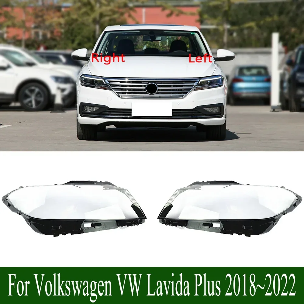 For Volkswagen VW Lavida Plus 2018~2022 Plexiglass Front Headlamp Cover Transparent Lampshade Lamp Shade Headlight Shell