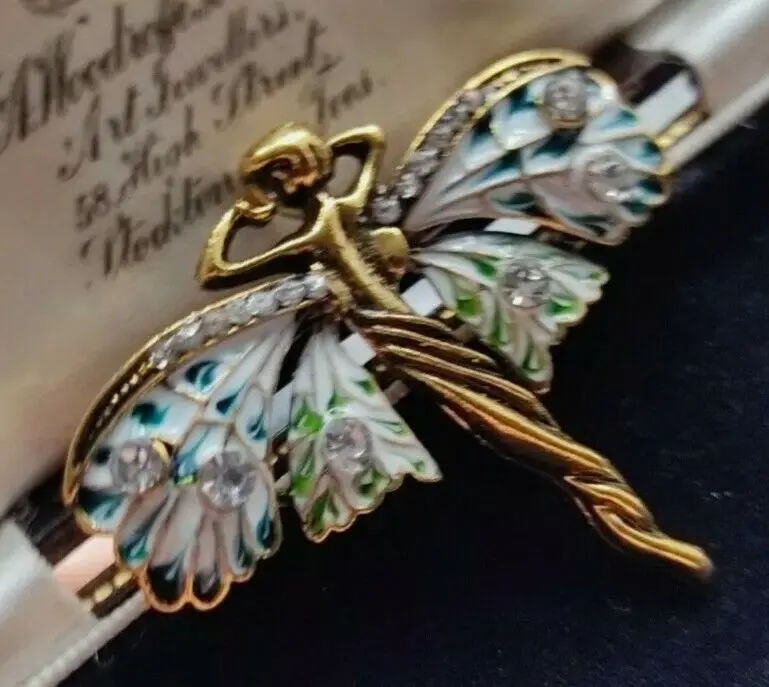 1 pezzo di elegante spilla con ali di angelo in cristallo alla moda per