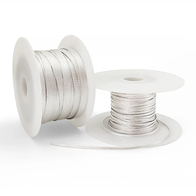 1/2/3/5/10M Silver plated copper shielding sleeve ID 2mm~25mm Shield Interference Signals sleeve Audio Cable Protector