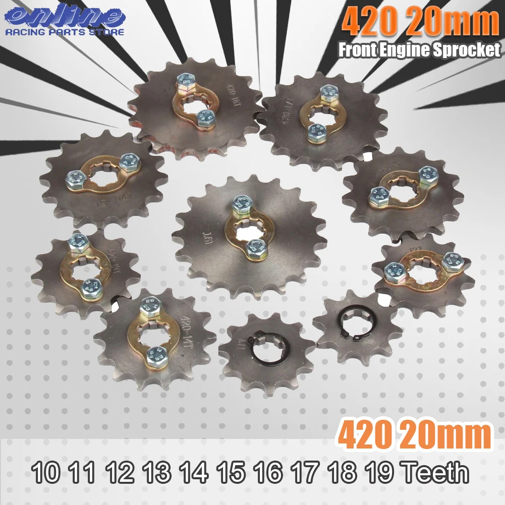 420# 20mm 10 11 12 13 14 15 16 17 18 19 Teeth Front Engine Sprocket For Dirt Pit Monkey Dax Bike Go Kart ATV Quad Motorcycle