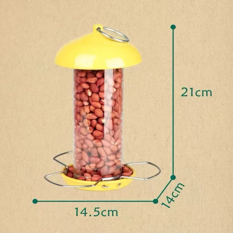 Metal Outdoor Hanging Wild Bird Feeder with Perches, Bird Seed Container for Garden Yard Patio Decor view 6
