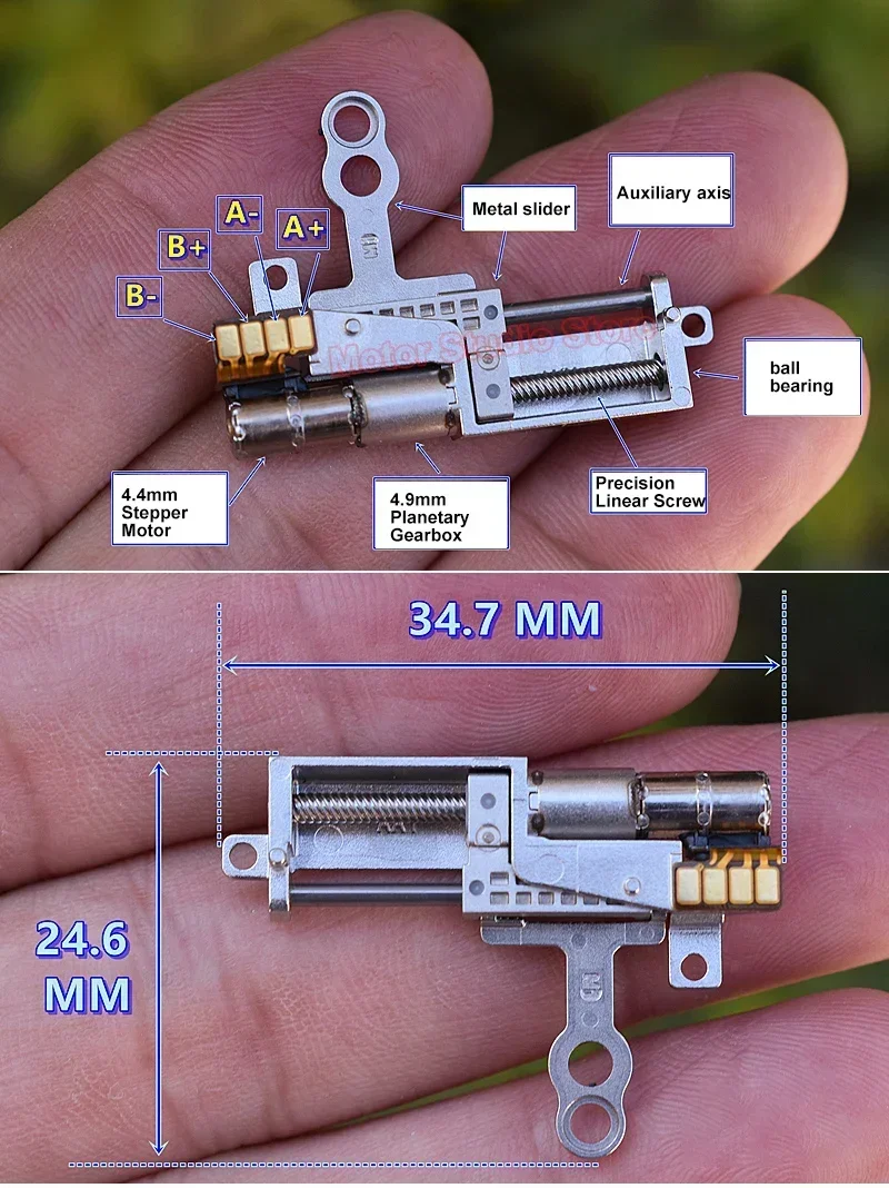 Mały 5mm precyzyjny przekładnia redukcyjna silnik krokowy metalowa śruba liniowa nakrętka suwakowa siłownik podnoszenia aparatu telefonicznego