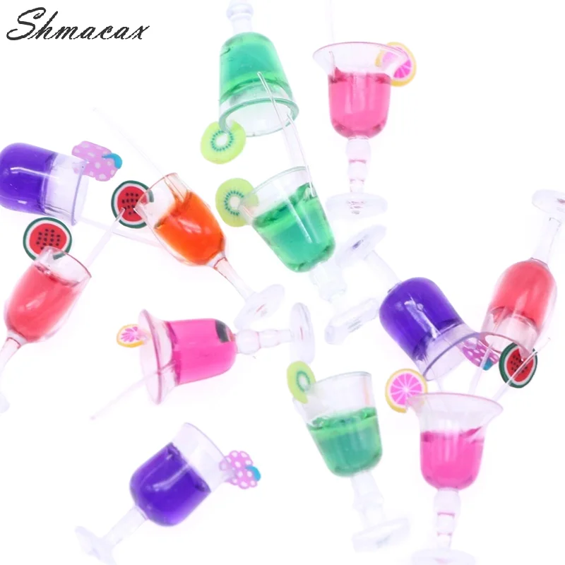 4 pz 1:6 casa delle bambole in miniatura frutta Cocktail bevande tazza modello bambini finta gioca giocattolo casa delle bambole accessori