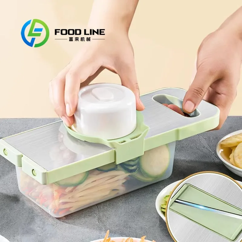 

Multifunctional Household Vegetable Cutter with Multiple Cutter Heads Potato Cucumber Grater Thick Thread Chopper Kitchen Slicer